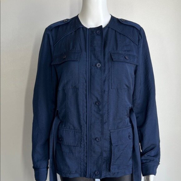 Anthropologie Hei Hei Belted Anorak Utility Jacket Navy Size S - Picture 6 of 7